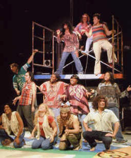 "HAiR," New Line Theatre, 2001 (photo credit: Robert Stevens)